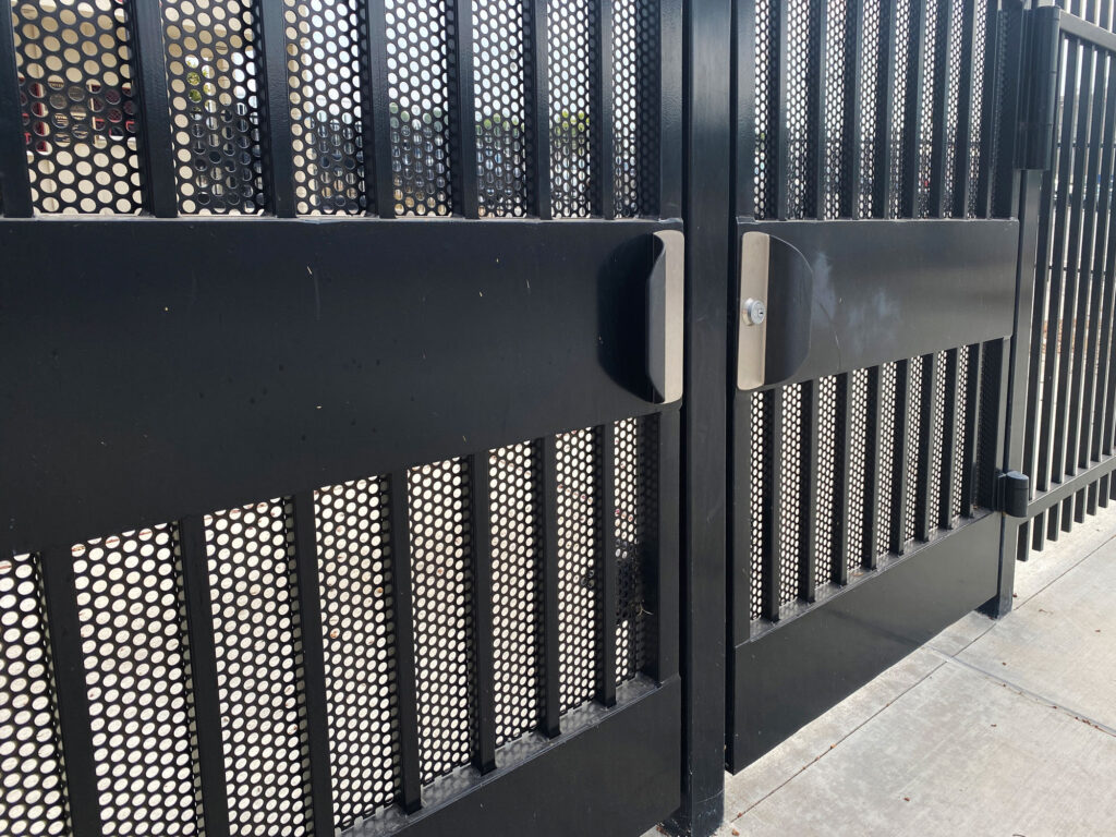 Exterior security access gate.